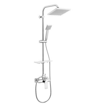 Coloana dus cu baterie Ferro, Algeo Square, cu baterie, crom