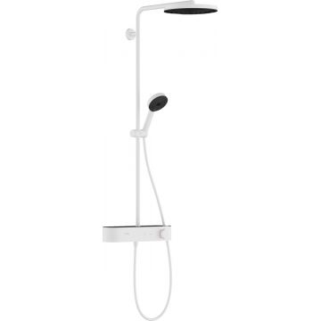 Coloana de dus Hansgrohe Pulsify S 260 1jet EcoSmart  cu baterie termostatata ShowerTablet Select 400  alb mat