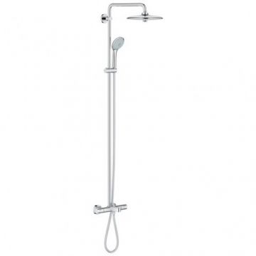 Coloana dus Grohe Euphoria 260 cu termostat si pipa cada, palarie 3 jeturi - Culoare Crom