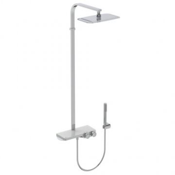 Coloana dus Ideal Standard cu termostat Ceratherm S200 si palarie Square 300x200mm - Culoare Crom
