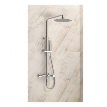 Coloana dus Karag Artemis, crom, cu baterie cada - Culoare Crom