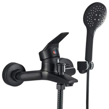 Baterie de Dus Cada BisDesign , Model Modern, Finisaj Negru Mat, 2 Functii de Curgere