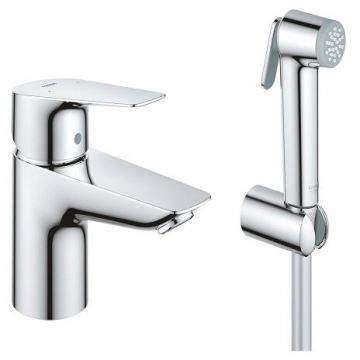 Baterie lavoar cu set de dus igienic, crom, Grohe BauEdge