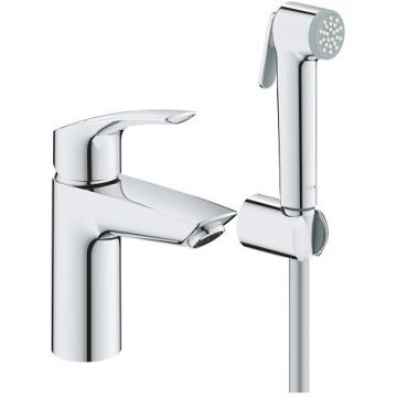 Baterie lavoar cu set de dus igienic, crom, Grohe Eurosmart New