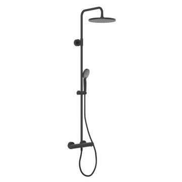 Coloană de duș, FIMA Carlo Frattini, cu baterie termostatată, negru mat, F4925/RP259NS