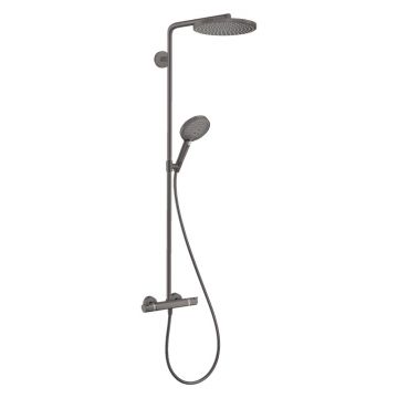 Coloană de duș, Hansgrohe, Raindance Select S, cu baterie termostatată, negru cromat periat, 27633340
