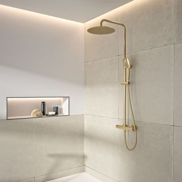 Coloana de dus, Blautherm, telescopica, para rotunda de 30 cm, auriu periat, Ramon Soler