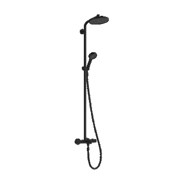 Coloana de dus Hansgrohe Activera S 240 1jet EcoSmart cu baterie cada termostatata Ecostat Fine  negru mat
