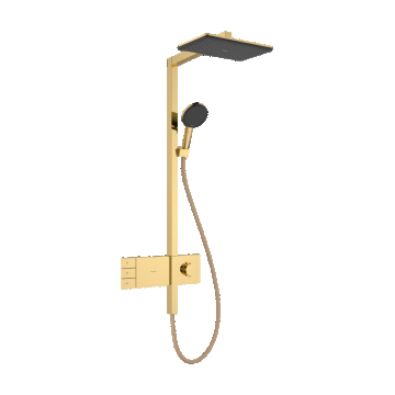 Coloana de dus Hansgrohe Raindance Alive Q 210x340 2jet EcoSmart cu baterie termostatata ShowerSelect Comfort  gold optic