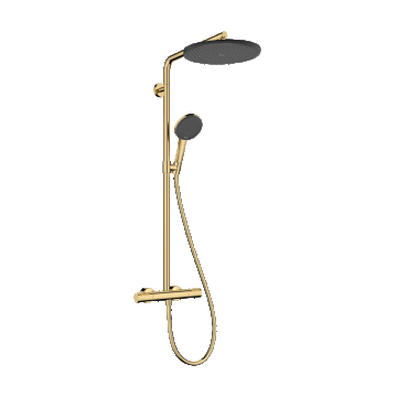 Coloana de dus Hansgrohe Raindance Alive S Puro 300 1jet EcoSmart cu baterie termostatata Ecostat  gold optic