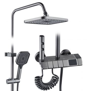 Coloana de dus RAIZ Origins Pulse, 4 functii, Afisaj digital, Jet reglabil, Presiune ridicata, Para de dus, Dus fix cu functie ploaie, Functie bideu,