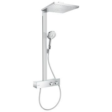 Coloana dus cu baterie si termostat Hansgrohe, Raindance E300, crom