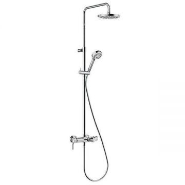 Coloana dus cu baterie si termostat Kludi Logo Dual Shower, cu pipa cada