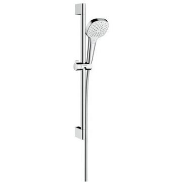 Set de dus alb-crom cu para bara 65 si furtun HANSGROHE seria CROMA SELECT E VARIO