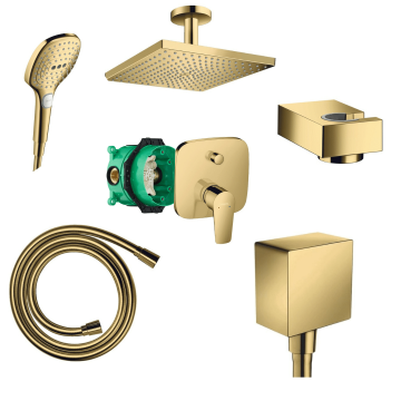 Set de dus complet Hansgrohe Auriu Lucios