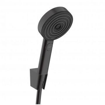 Set de dus cu para suport si furtun, Relaxation 3 jet, negru mat (matt black), Hansgrohe Pulsify Select S