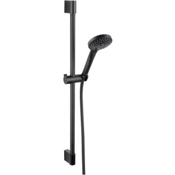Set de dus Ferro Horn N370BL-B, bara dus 65 cm, para dus 3 functii, furtun dus 150cm, Negru mat