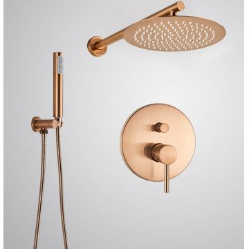 Set de dus Pale Rose cu para rotunda tip ploaie 25 cm, cod 1505