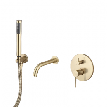Sistem de Dus Incastrabil, Finisaj Auriu Mat, Functie umplere Cada si Dus de mana